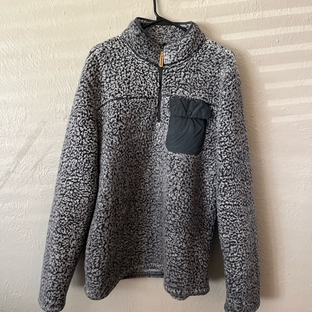 Gerry - Fuzzy Gray Zip-Up Sweater